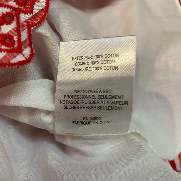 JONATHAN SIMKHAI Stripe Eyelet Gathered Mini Dress
Red & White in Size XS - Picture 6 of 6